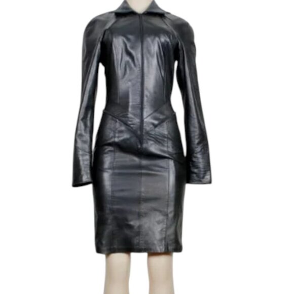 ROGER EDWARDS Leather Dress - Picture 1 of 4